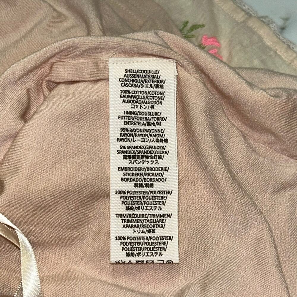 Free People Light Pink Floral Embroidered Halter Top Women's Medium - Picture 11 of 11